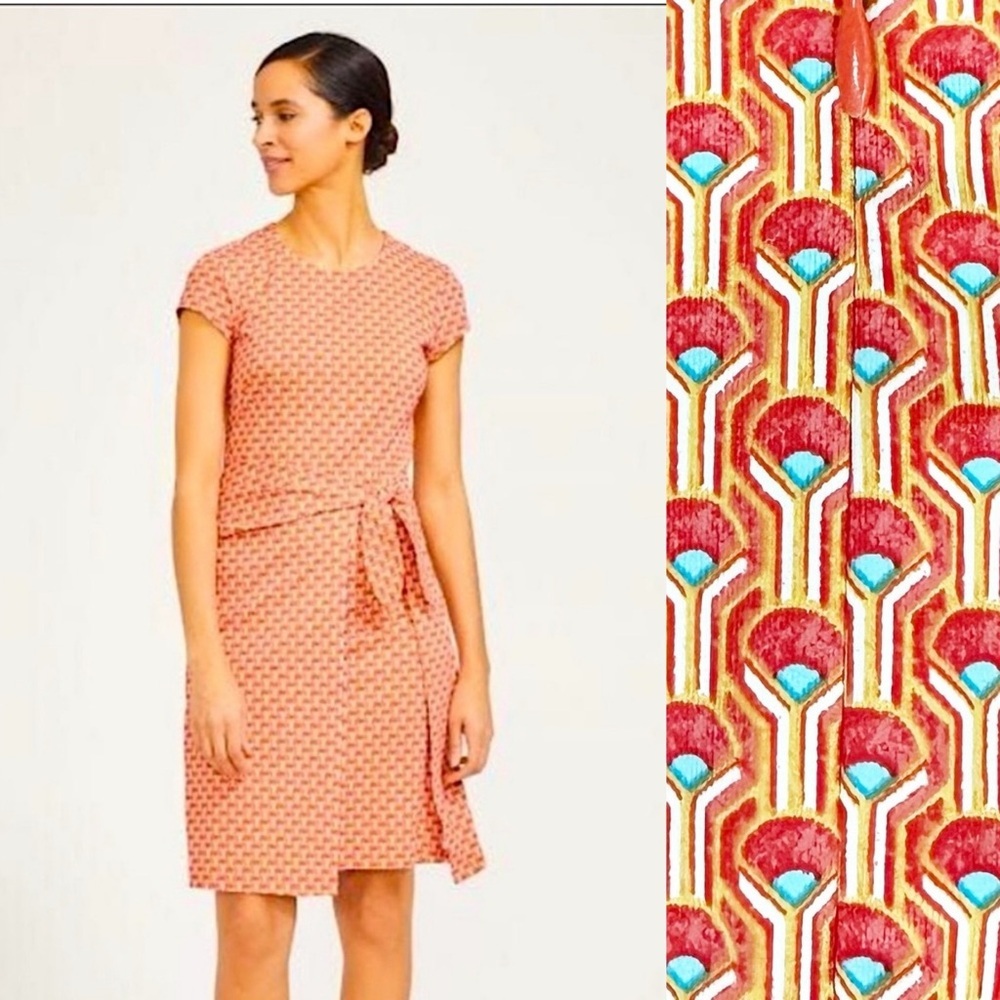 J. McLaughlin Havanna Catalina Cloth Geometric Print Dress Size S